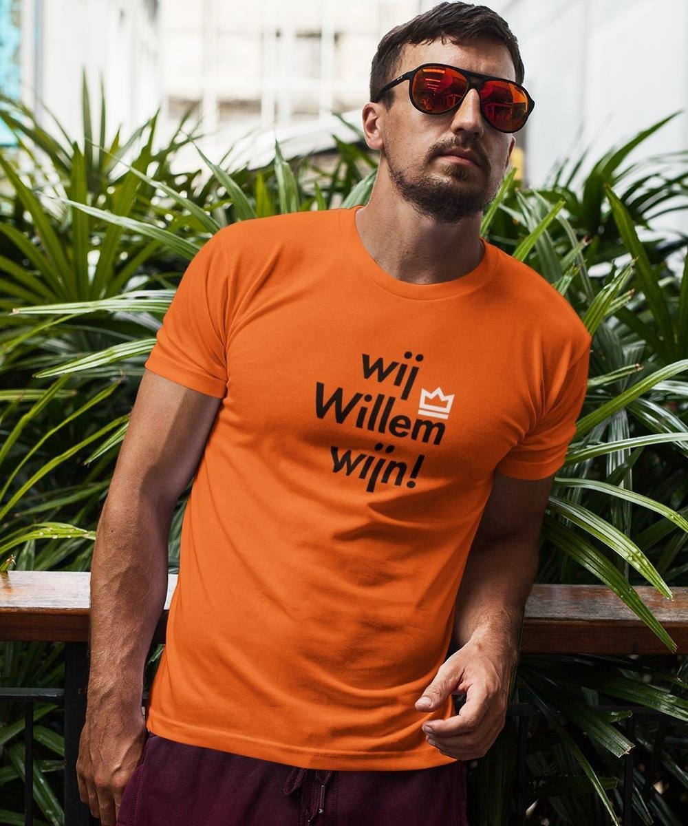 Oranje Koningsdag T-Shirt Wijn Premium (HEREN - MAAT S) | Oranje kleding & shirts | Feestkleding